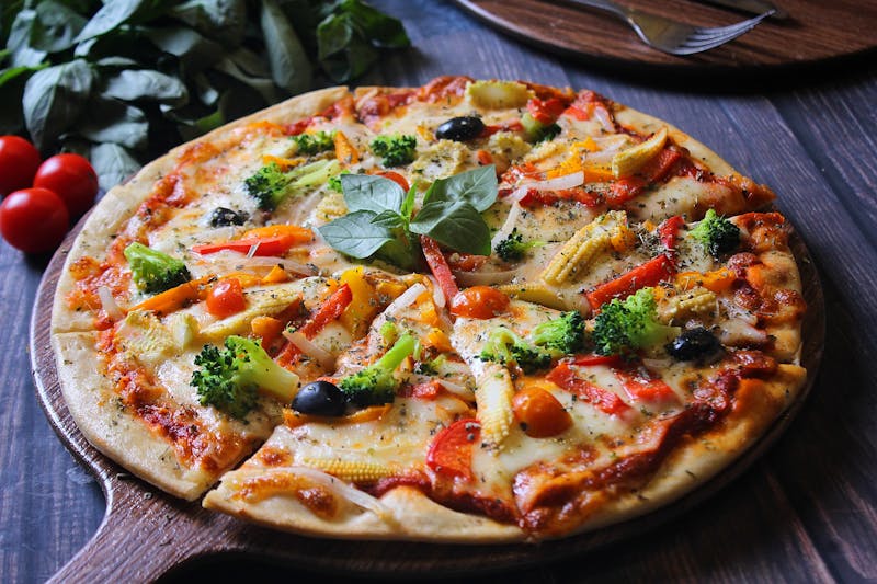 Roasted Garden pizza with seasonal vegetables