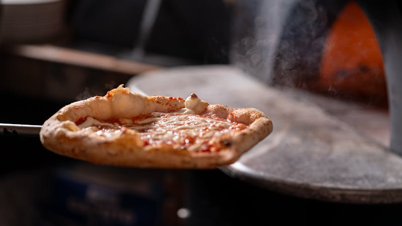 Classic Margherita pizza with fresh mozzarella and basil